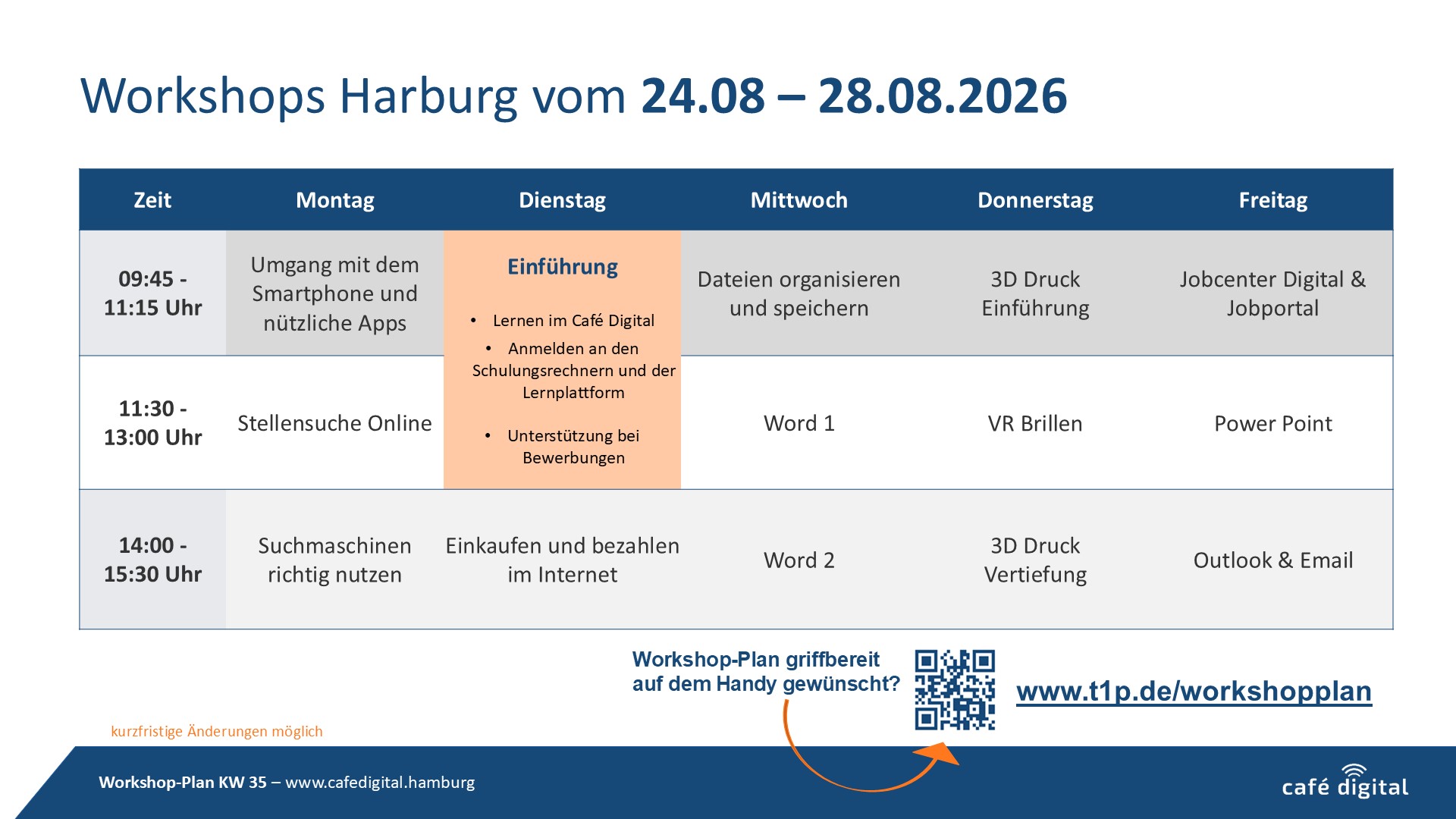 Workshopplan KW45