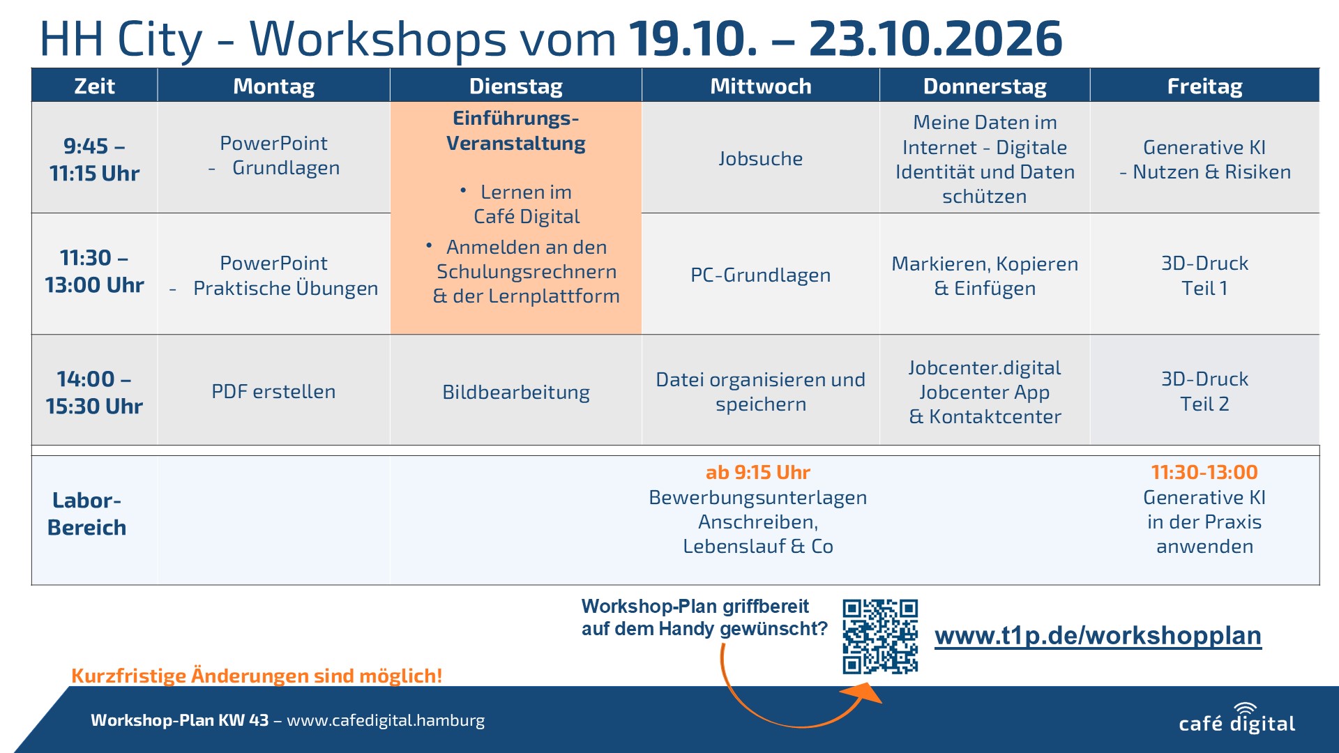 KW43 (19.10. – 23.10.)_Wochenplan HHCity_WEB KW43 (19.10. – 23.10.) Wochenplan HHCity